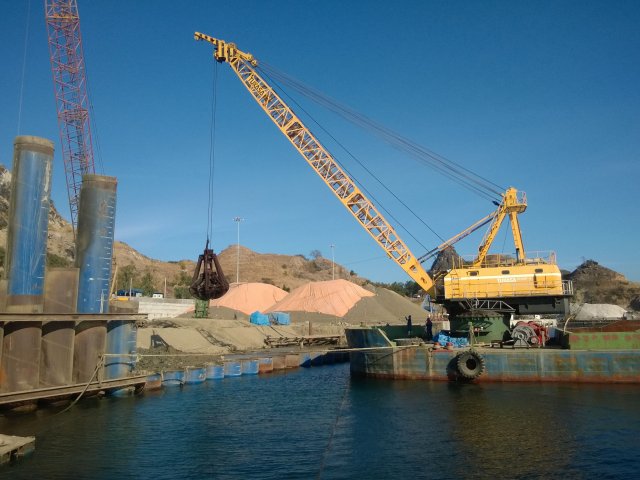 Dredging Works using Grab Dredger